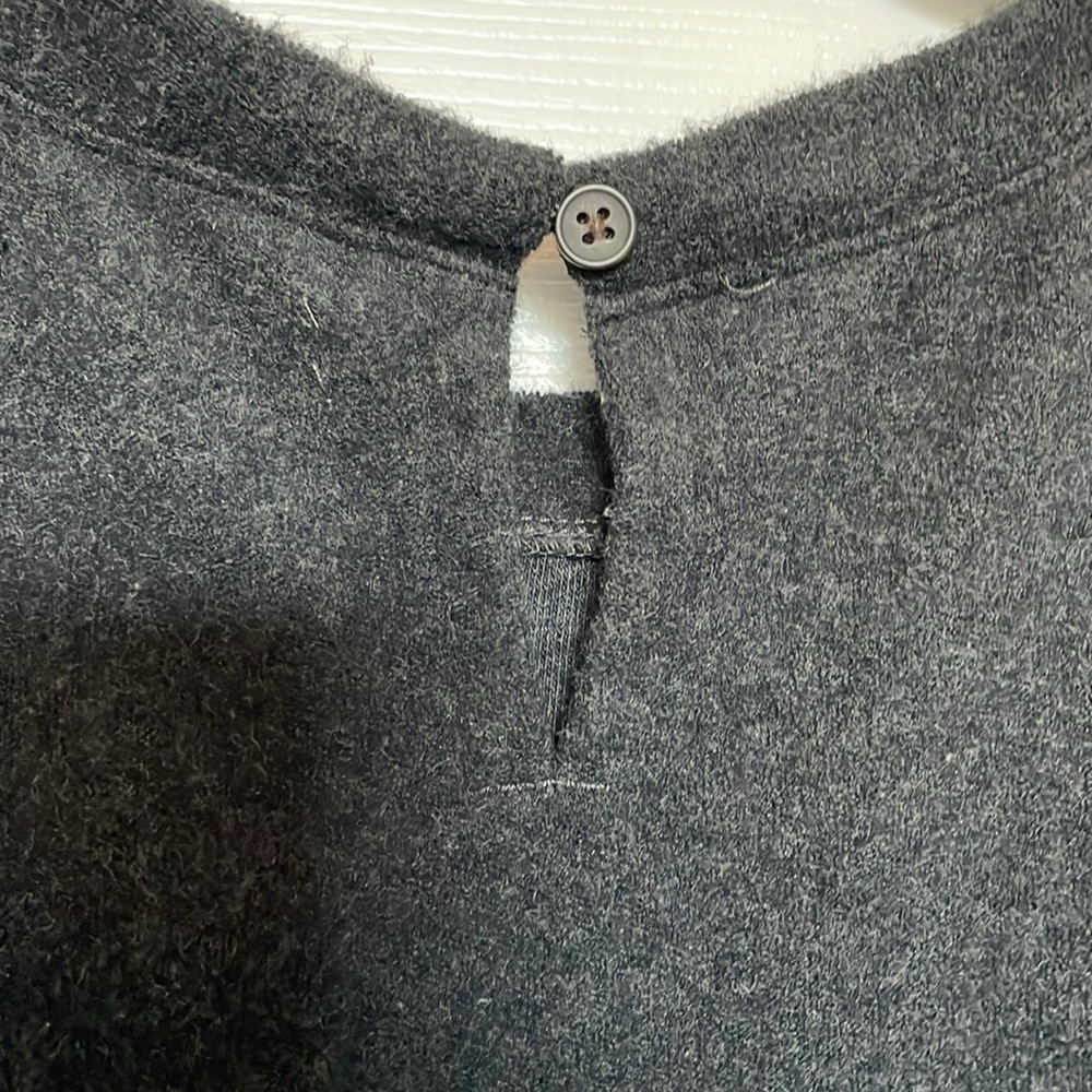 Madewell Sweater Brushed Small Pullover Charcoal Gray Puffy Long Cuffs - Picture 12 of 12